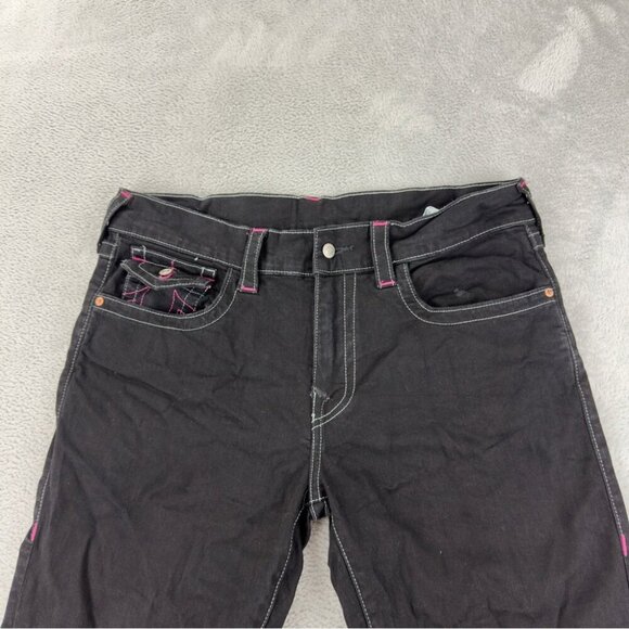 True Religion NWOT Ricky Flap SN 105712 Men's Size 35x33 Thick Pink Stitching - Picture 9 of 11
